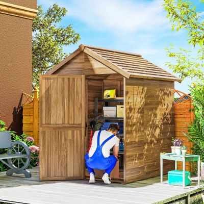Outsunny Abri Jardin Bois Toit Étanche Fenêtre Plancher Inclus