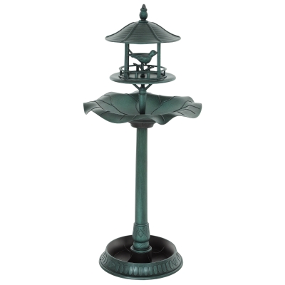 Outsunny Bain d'oiseaux Adăpător pentru Păsări ghiveci 3 în 1 Ø 50 x 113 cm polipropilenă verde-grizonat