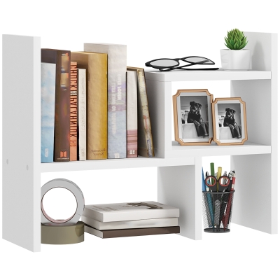 HOMCOM Raft de birou modular, organizator de birou multifuncțional, 2 piese, MDF, alb