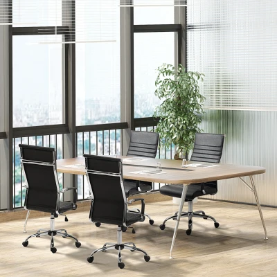 Vinsetto Scaun de birou ergonomic cu funcție balans scaun managerial reglabil înălțime scaun de birou căptușit piele ecologică spumă negru 54 x 62 x 104-114 cm