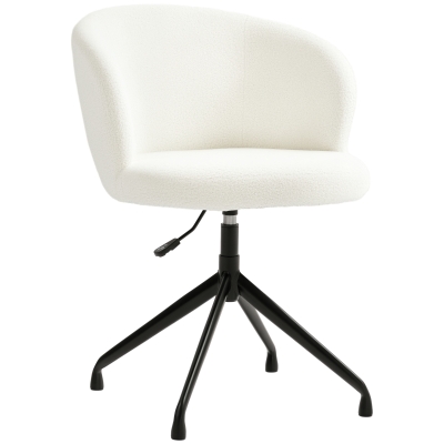 HOMCOM Fotoliu de birou ergonomic siège pivotant înălțime reglabilă capacitate 120 kg acoperire din țesătură de buclă crem