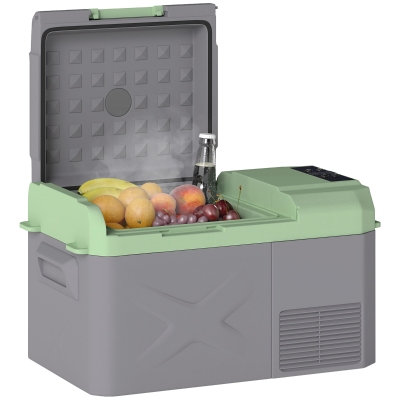 Frigider Portabil Electric 17,4L 12V-220V, -20℃ la +20 ℃ cu Afișaj Iluminat LED 61x34x32,4 cm Gri