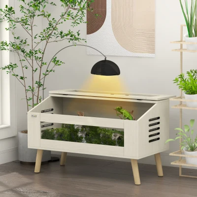 PawHut Terariu pentru reptile, vivarium pentru șerpi 140L cu ferestre din sticlă securizată, capac, 100 x 50 x 60 cm