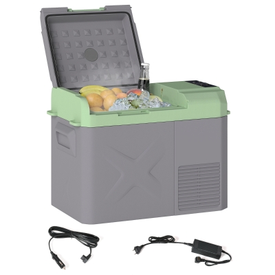 Frigider portabil electric 24,2L, -20℃ până la +20℃, cu ecran și lumină LED, 60,2x33,4x41,4 cm, gri