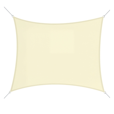 Voal de umbră din material pentru exterior, protecție anti-UV, pentru grădină, terasă, 3x3m, crem