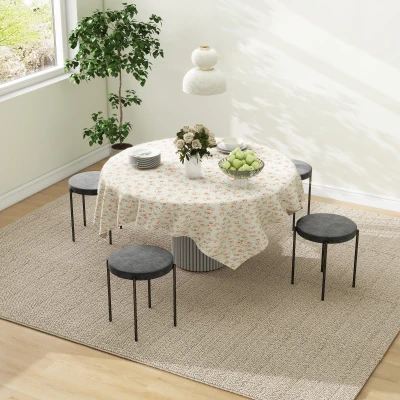 HOMCOM Set de 4 taburete de bucătărie, empilabile, stil catifea, până la 100 kg, cadru din oțel, 41,5 x 41,5 x 46 cm, Gri închis