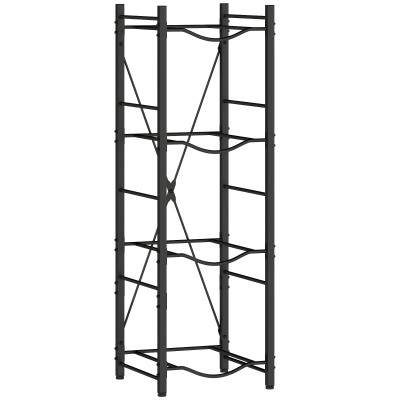 HOMCOM Suporte para Garrafões de Água de 4 Níveis Estante de Armazenamento para Garrafas de Água com Estrutura de Metal 34x34x105 cm Preto