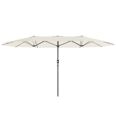 Outsunny Umbrelă dublă 436 x 260 cm, Protecție UV, Umbrelă de oțel cu manivelă, Ovală Bej