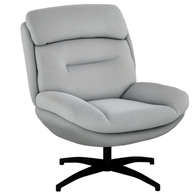 HOMCOM Fotoliu Pivotant, Rotație de 360 de grade, Chenil, Brațe Încorporate, Picioare din Oțel, Gri, Negru