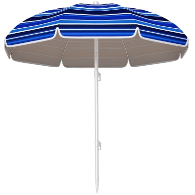 Outsunny Umbrelă de plajă Ø 1,8 m mare umbrelă inclinabilă pliabilă protecție solară UPF50+ ușoară geantă de transport multicolor