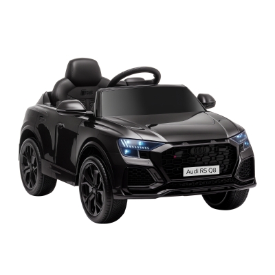 HOMCOM Mașină electrică pentru copii sub licență Audi RS Q8, vehicul electric cu telecomandă, MP3, USB, Bluetooth, negru