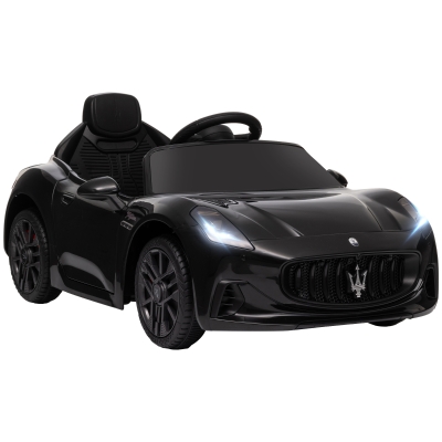 AIYAPLAY Carro Elétrico Infantil Licenciado Maserati 12V com Controle Remoto de 3 a 5 Anos Preto