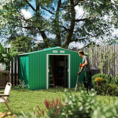 Casuta Pentru Ustensile de Gradina din Lamiera si Fier Verde 277x191x192cm