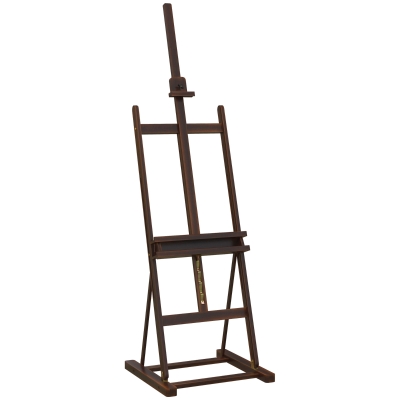 Vinsetto Chevalet Bois Réglable 171-230cm avec Rangement Marron