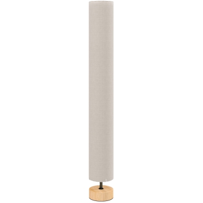 HOMCOM Candeeiro de Pé de Sala com Abajur de Linho Interruptor de Pé 2xsoquete E27 120 cm Bege