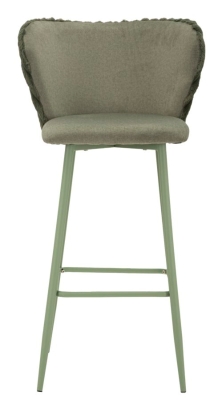 Scaun De Bar Alaska -B- Verde Set 2 Bucăți Cm 55X58X106 (Înălțime Șezut Cm 77)