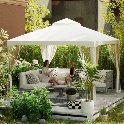Foisor de Gradina cu Acoperis Dublu 295x295x263cm Bej