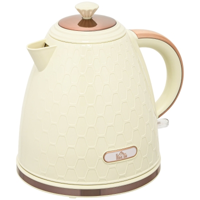 HOMCOM Bouilloire 2200W Beige avec Fenêtre et Filtre