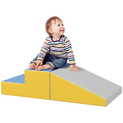 Parcurs motricitate bebeluș jucării de escaladă modulabil 2 cuburi gigante 50 x 50 x 25cm multicolor