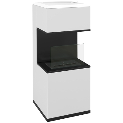 HOMCOM Lareira a Bioetanol de Chão com Queimador 1,2L Aproximadamente 3H de Duração de Combustão Cobertura 20 a 25 m² em Aço