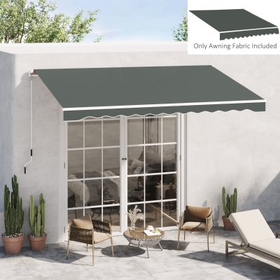 Outsunny Lona de Substituição para Toldo Lambrequim Ondulado Suave Poliéster de Alta Densidade 280 g/m² Anti-UV Cinza