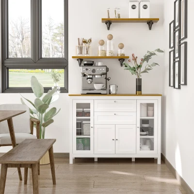 HOMCOM Buffet 120x40x90cm Bianco, Rovere