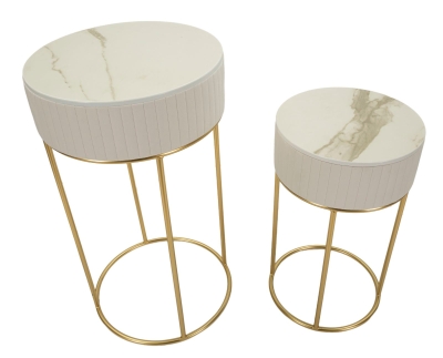Set De 2 Masute Inalte Cm Ø 50X90-40X68