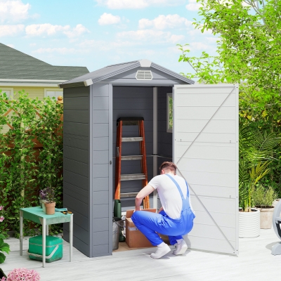 Outsunny Aluminium Frame Shed 4.4ft x 3.3ft Grey
