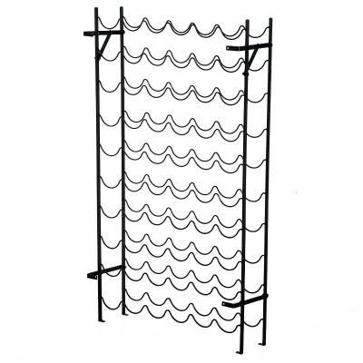 HOMCOM Suport pentru vinuri Suport pentru sticle 60 bucăți Fixare pe perete Metal Negru
