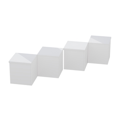 Set di tavolini fai-da-te con piano in finitura lucida, Bianco