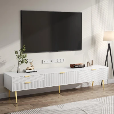 Mobile TV con cassetti e ante, Bianco