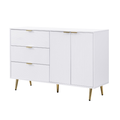 Credenza con ante e ripiani interni, Bianco