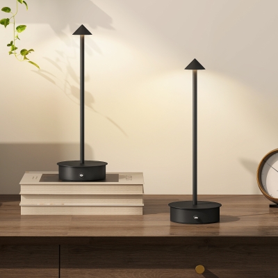 HOMCOM Juego de 2 Lámparas de Mesa LED Recargables con USB y Control Táctil y Luz Regulable Ø10x30 cm Negro