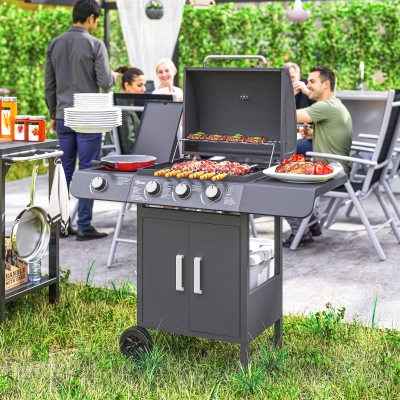 Bunner Gas BBQ Grill 110L x 50W x 100Hcm Grey