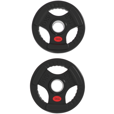 SPORTNOW Disques Olympiques 2x5kg Ø50mm Triple Agrippe Noir