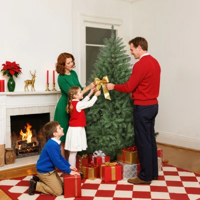 HOMCOM Künstlicher Weihnachtsbaum, 180 cm, klappbare Äste, Metallständer, vielseitig, Grün