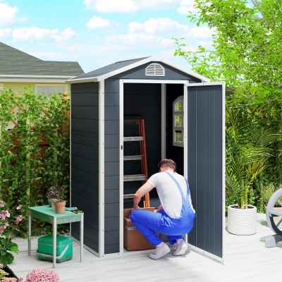 Outsunny Abri Jardin Résine Verrouillable Fenêtre Aération