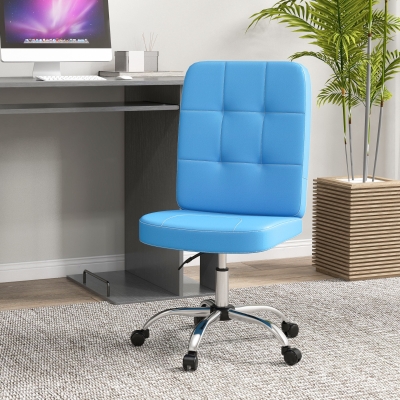 Vinsetto Cadeira de Escritório Giratória de Couro Sintético com Altura Ajustável Estilo Moderno Carga 120 kg 45x59x90-100 cm Azul