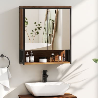 HOMCOM Mobiletto per Bagno 56cm x 20cm x 65cm Marrone