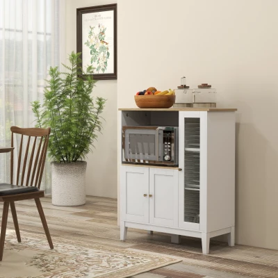 HOMCOM Armadio microonde 80x35x97cm Bianco