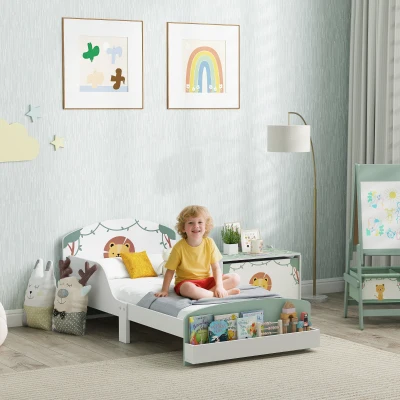 AIYAPLAY Letto per Bambini 3+ Anni con Spazio Contenitore Verde