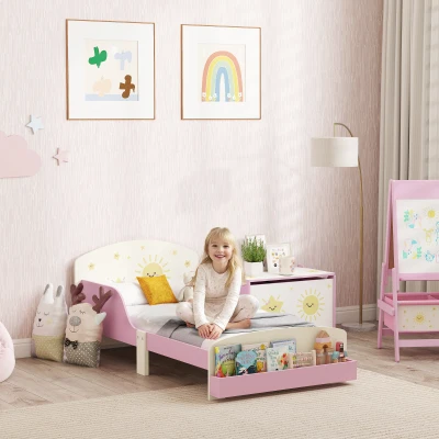 AIYAPLAY Letto per Bambini 3+ Anni con Spazio Contenitore Rosa
