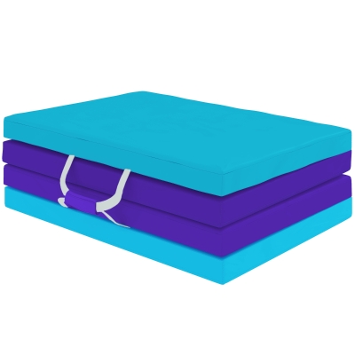 SPORTNOW Faltbare Gymnastikmatte 5 cm Dicke mit Tragegriffen und Tasche für Yoga Aerobic Blau