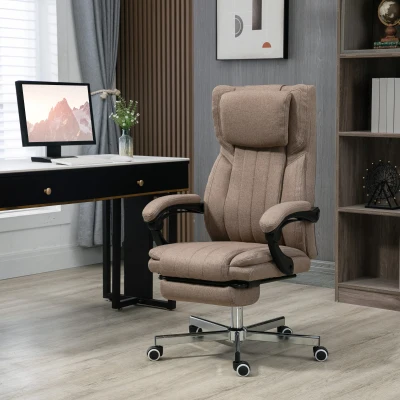 Vinsetto Cadeira de Escritório com 6 Pontos de Massagem com Vibração Reclinável com Altura Ajustável 65x61x101-113 cm Marrom