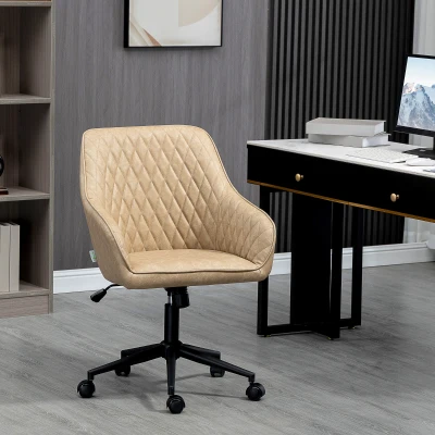 Vinsetto Cadeira de Escritório Operativa de Couro PU com Altura Ajustável e Função de Inclinação 59x60x90-100 cm Marrom