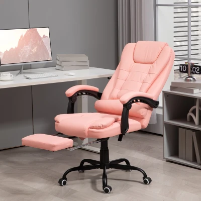 Vinsetto Cadeira de Massagem com 7 Pontos de Massagem Reclinável com Apoio para os Pés e Controlo Remoto 67x67x111-121 cm Rosa