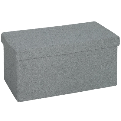 HOMCOM Panca Contenitore 76cm x 38cm x 38cm Grigio Scuro