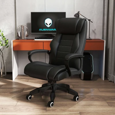 Vinsetto High Back Executive Office Chair 6- Point Vibration Massage Extra Padded Swivel Ergonomic Tilt Desk Seat, Black