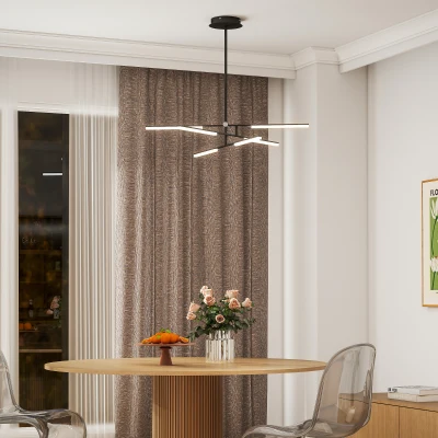 HOMCOM Lámpara de Techo LED Moderna Ø100x79 cm con Pantalla de Acrílico Ángulo de Luz Ajustable para Salón Dormitorio o Cocina
