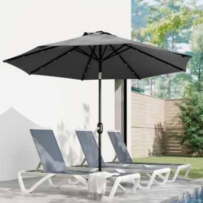 Outsunny 3m Replacement Parasol Canopy Grey UPF 50+